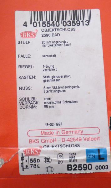 BKS Einsteckschloß 2590 BAD